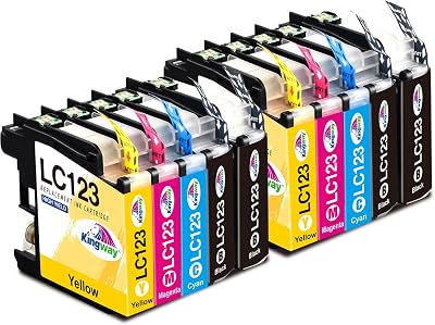 KINGWAY LC123 Ink Cartridges 10-Pack for Brother MFC-J4510DW MFC-J470DW