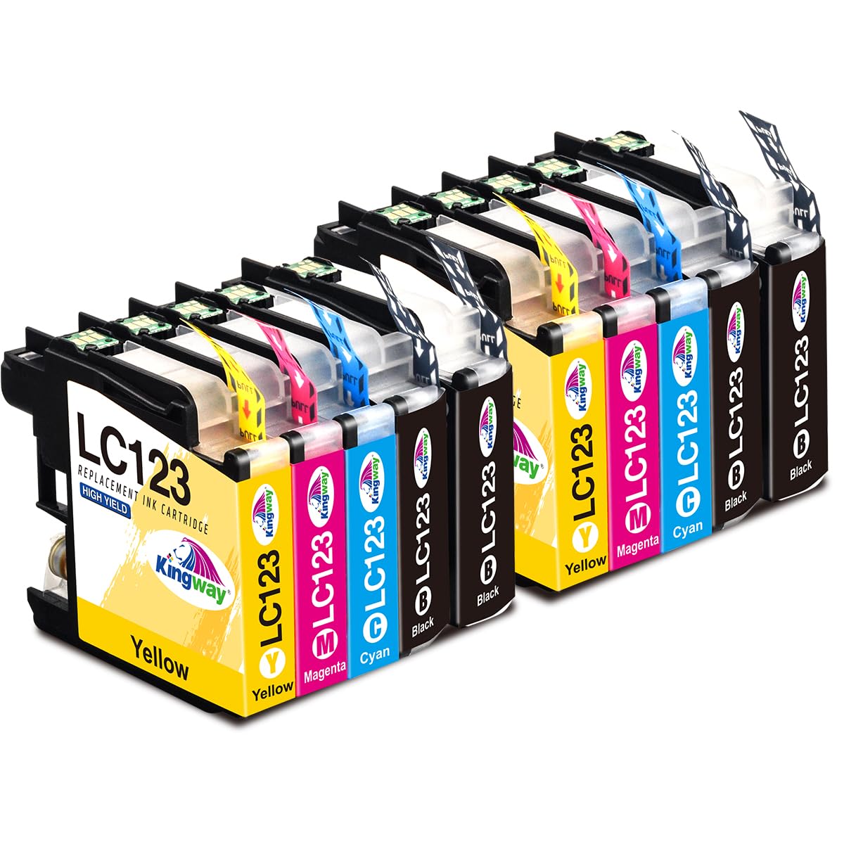 KINGWAY LC123 Ink Cartridges 10-Pack, Replacement for Brother LC123 Ink Cartridges, Compatible with MFC-J4510DW MFC-J470DW MFC-J6920DW MFC-J6520DW MFC-J6720DW MFC-J4410DW MFC-J4710DW MFC-J4110DW