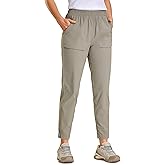 CRZ YOGA Women's High Waisted Lightweight Outdoor Hiking Pants 26.5"- Travel Workout Casual Athletic Joggers Zip Off Pockets