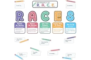 CARSON DELLOSA EDUCATION Carson Dellosa 37-Piece R.A.C.E. Writing Strategy Bulletin Board Sets for Classrooms, Alphabet Letters, Sentence Starters, Informational Charts, Pencils with Inspiring Quotes, Writing Process Posters