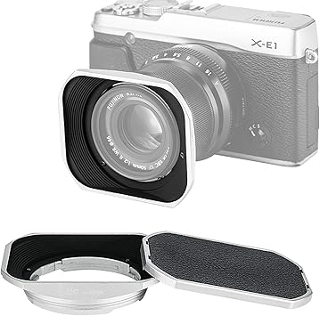 Amazon Com Jjc Lh Jxf50s Silver Dedicated Square Metal Bayonet Hood For Fujinon Xf50mmf2 R Wr Lens Fuji Xf 50mm F 2 R Hood Shade Compatible With Fujifilm 50 Mm F2 Lense Slide Front