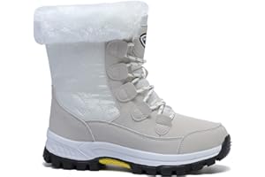 Womens Snow Boots Warm Fur Lined Winter Boots Anti Slip Ankle Boots Mid Calf Snowboots Waterproof and Cold-Resistant Outdoor 