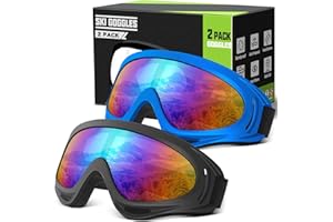 OXG 2 Pack Snowboard Ski Goggles, UV Protection Winter Snow Sports Goggles for Kids Teens Adult