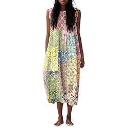 Womens Beach Dresses Summer Fall Cotton Linen Midi