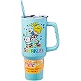 Silver Buffalo Rainbow Brite and Twink Sparkle Stainless Steel Tumbler with Handle and Straw, Fits in Standard Cup Holder, 40 Ounces