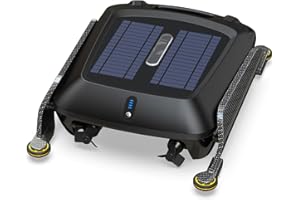 Robotic Solar Pool Skimmer Robot: SMONET SR5 Pro 24/7 Continuous Cleaning Automatic Cordless Solar Powered Pool Surface Cleaner with Dual Charging, Obstacle Avoidance, Carbon Fiber Black