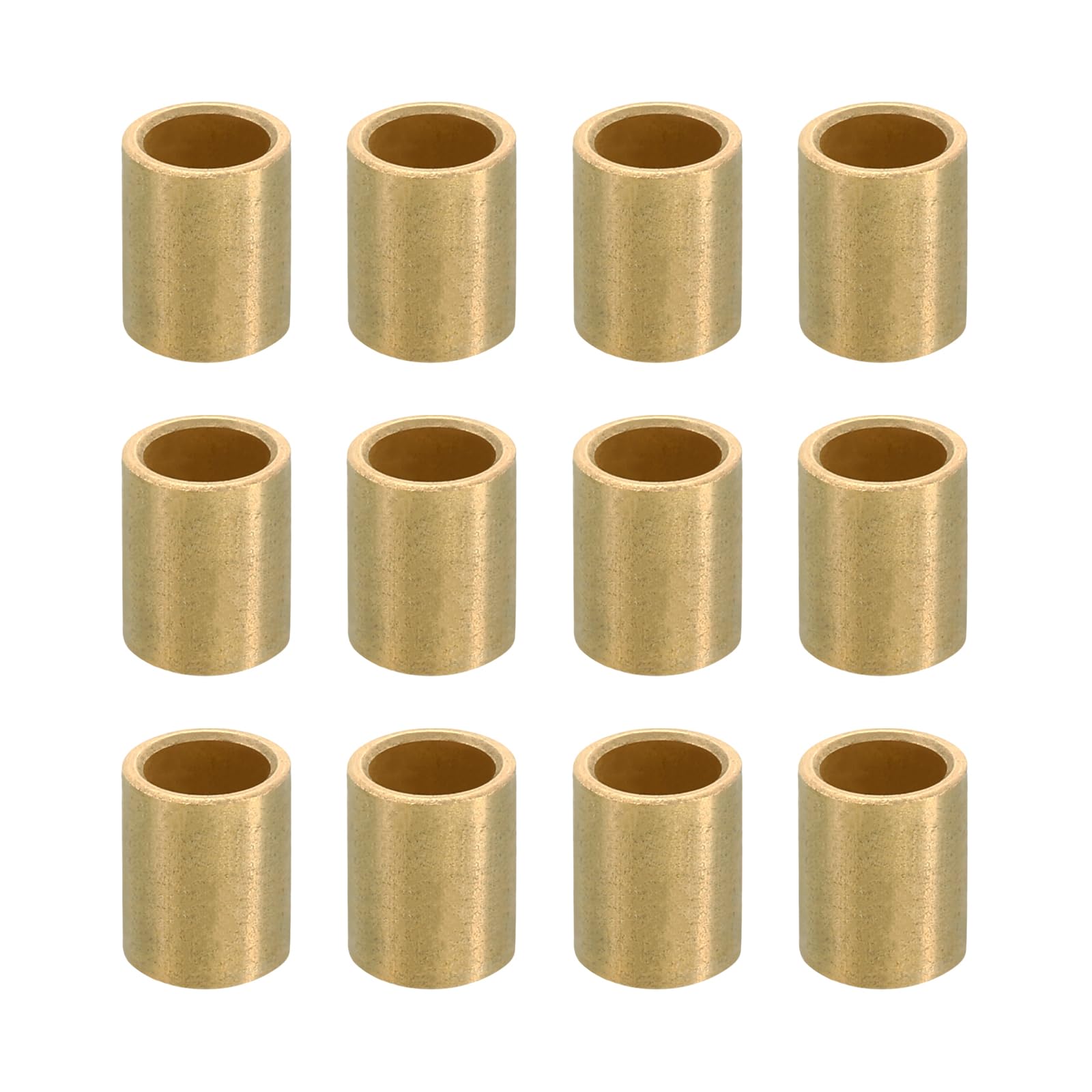 PATIKIL M6 Brass Spacers, 12 Pcs Metal Spacers Brass 6mm ID x 8mm OD x 10mm L Brass Spacers Screw Standoff for 1/4inch or M6 Screw Bolts