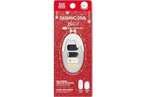 Dashing Diva Glaze Nail Strip Set - Old Gold - Long Lasting, Chip Resistant, Semi-Cured Gel Nail Strips - Holiday Gel Set - 4-Piece Manicure Kit with 32 Strips