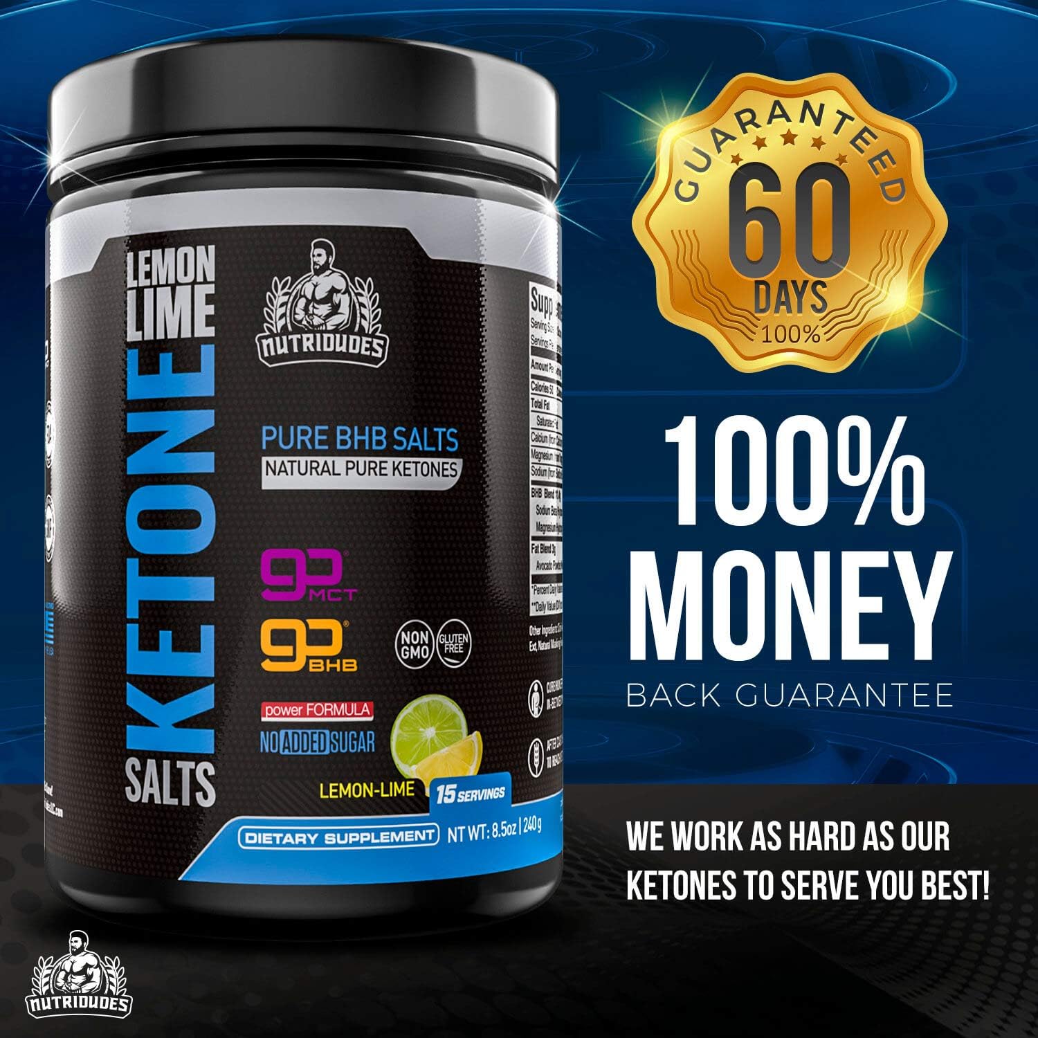 NutriDudes Exogenous Ketones Supplement Drink BHB Powder