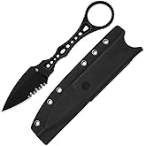 Kizer Defensor Fixed Blade Knife, 2.56" 440C Black Stonewashed Blade, Skeletonized Tang Camping Knife with Sheath, Portable Hunting Knives for Bushcraft Survival ZX-FB02M1