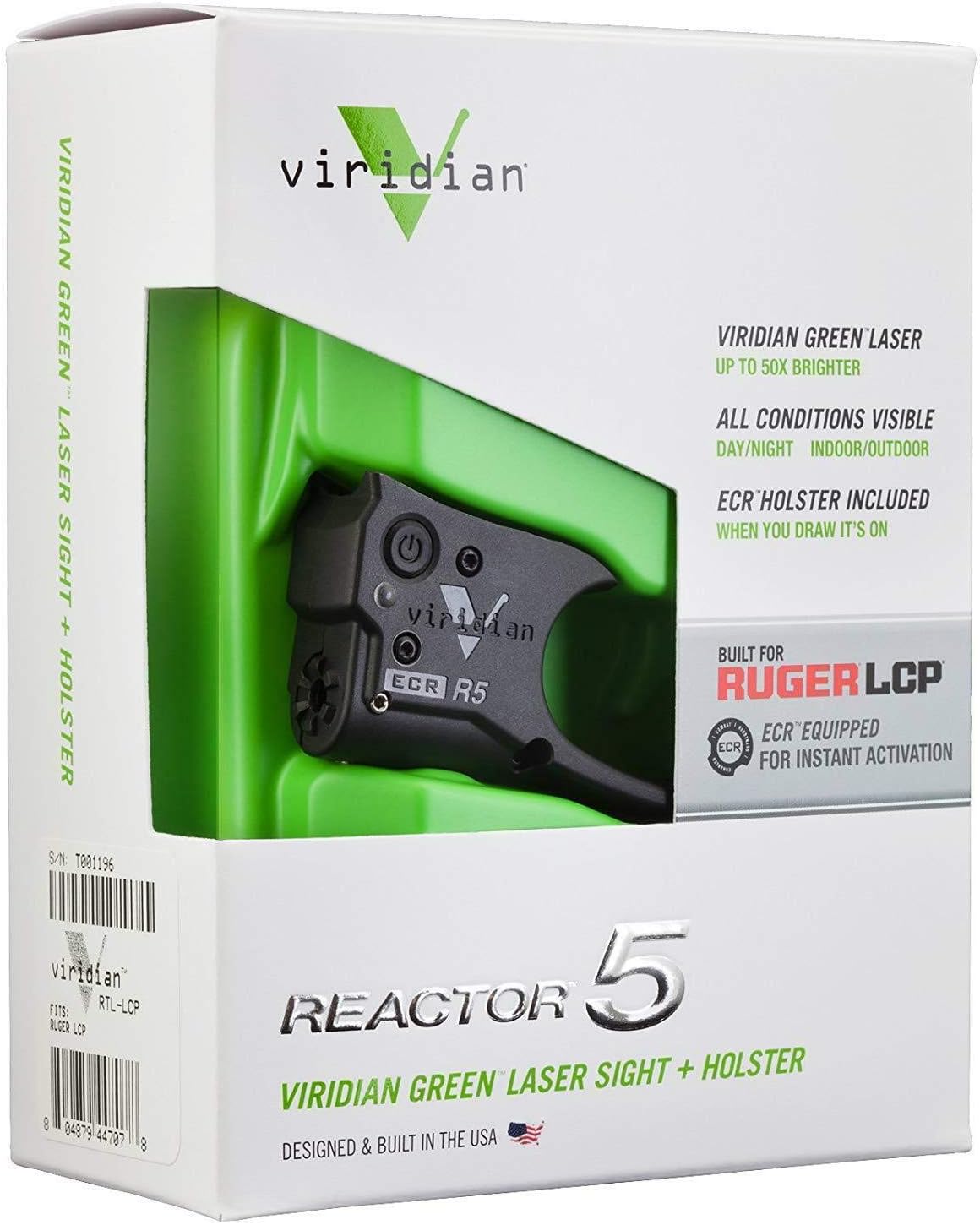 VIRIDIAN WEAPON TECHNOLOGIES, Reactor 5 Gen II Red Laser, Smith & SWesson M&P Shield .45 with ECR Instant On Holster, Black
