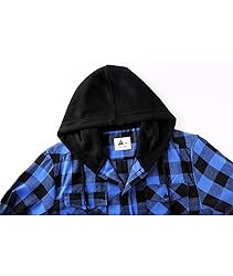 ZITY Men's Flannel Hoodie Shirts Casual Button Down