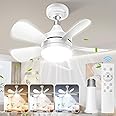 OSTIVE Socket Ceiling Fans with Lights and Remote - Socket Fan Light with Dimmable Led Light Bulb, 3 Colors 3000K-6500K, 2000 Lumens, Screw in Small Ceiling Fan for Bedroom Living Room Kitchen Garage