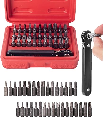 KAIFNT K403 Comprehensive Torx Bit Set with Mini Ratchet Wrench, 1