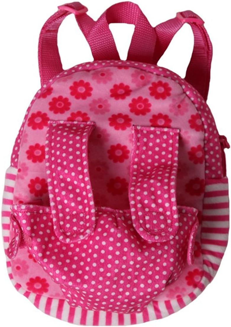 Baby Doll Carrier for Toddler | Baby Doll Carrier for Little Girls | Baby Doll Carrier Backpack - Pink Daisy Patchwork - Fits up to 13" Doll