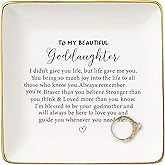 NZY Goddaughter Gifts from Godmotehr Godfather,Birthday Graduation Christmas Gifts for Goddaughter,Encouraging Gift-Ceramic Jewelry Tray Trinket Holder Ring Dish,I Didn't Give You Life