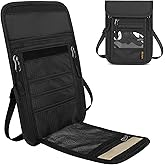 vastsky Travel Neck Wallet RFID Blocking – Hidden Passport Holder & Anti-Theft Money Pouch for Men & Women, Lightweight Concealed Undergarment Organizer with Adjustable Strap, Secure Document Holder