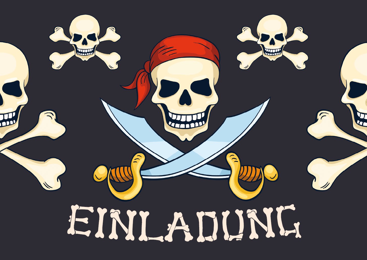 '12 "Pirates (Set of 2)/Invitation Card Birthday Invitations for Boys and Girls Children Pack of 12 – Children's Party Invitations for Lake or Treasure of Edition Colibri (10966)