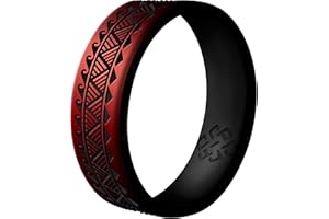 Knot Theory Warrior Courage, Strength, Serenity, Wisdom Silicone Ring for Men Women - Dual Layer Engraving - Breathable Comfort Fit 6mm Rubber Wedding Band