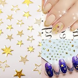 Gold Geometry Nail Art Stickers, Love Heart Letters