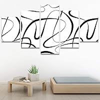 SIGNWIN 5 Panel Canvas Wall Art Modern Art Decorative Elements Fun Geometric Mixed Media Multicolor Patterns for Home Decorations Ready to Hang - 60