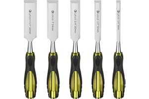 Lytool 5 Piece Wood Chisels Set, Wood Working Chisel Set for Woodworking, Carpentry, CR-V Steel Beveled Edge Blade, Wood Chisels for Woodcarving, Mortise,1/4", 1/2", 3/4", 1", 1-1/4"
