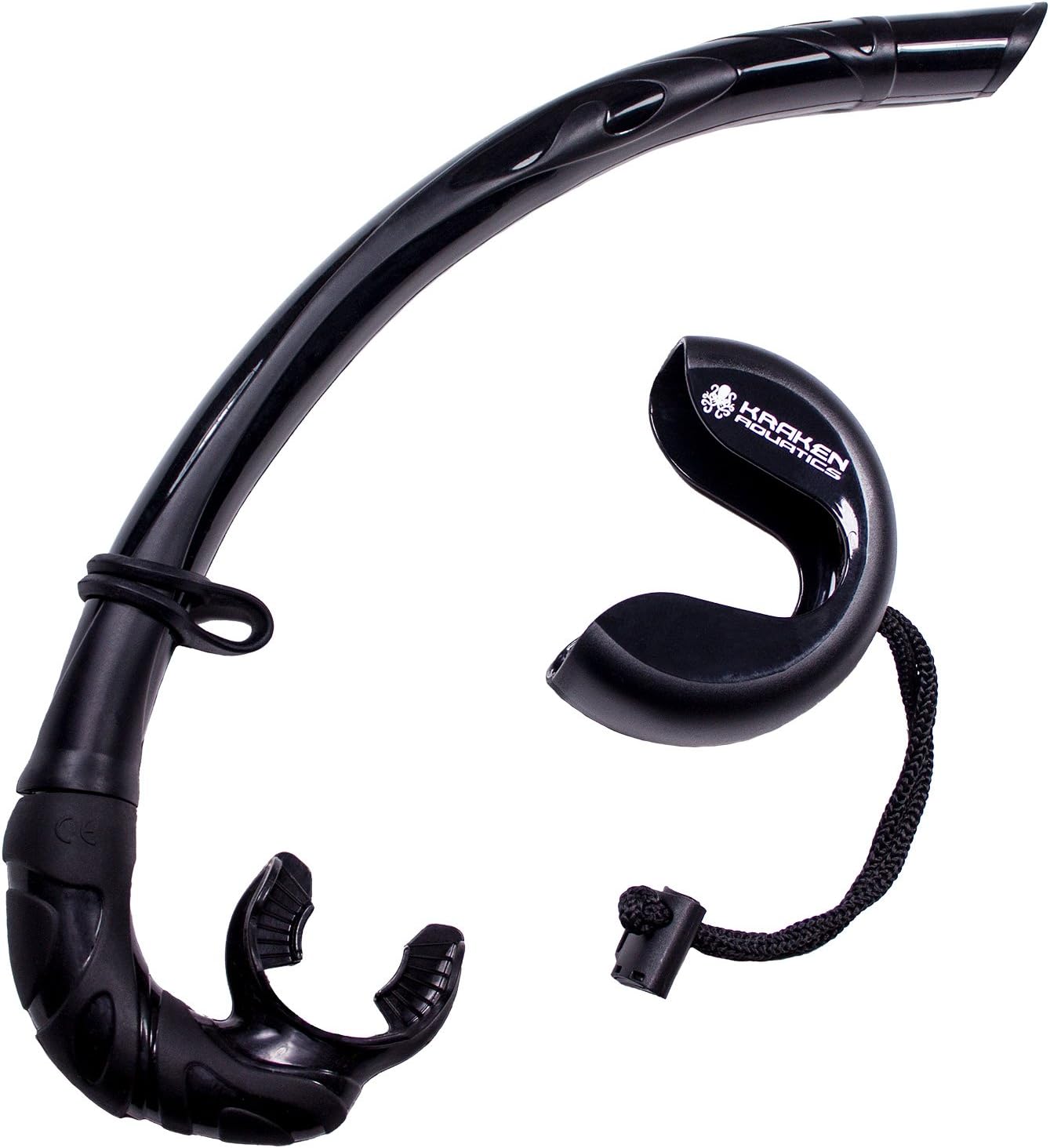 Kraken Aquatics Freediving Snorkel | Flexible Roll Up Snorkel with Compact Storage Case for Scuba Diving, Spearfishing and Snorkeling