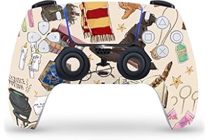 Head Case Designs Officially Licensed Harry Potter Hogwarts Pattern Graphics Vinyl Faceplate Sticker Gaming Skin Decal Cover Compatible With Sony PlayStation 5 PS5 DualSense Controller