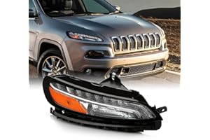 AKKON - Fits 2014-2018 JEEP Cherokee LED DRL [Light Bar] Chrome Bumper Parking Light Turn Signal Passenger Right Replacement