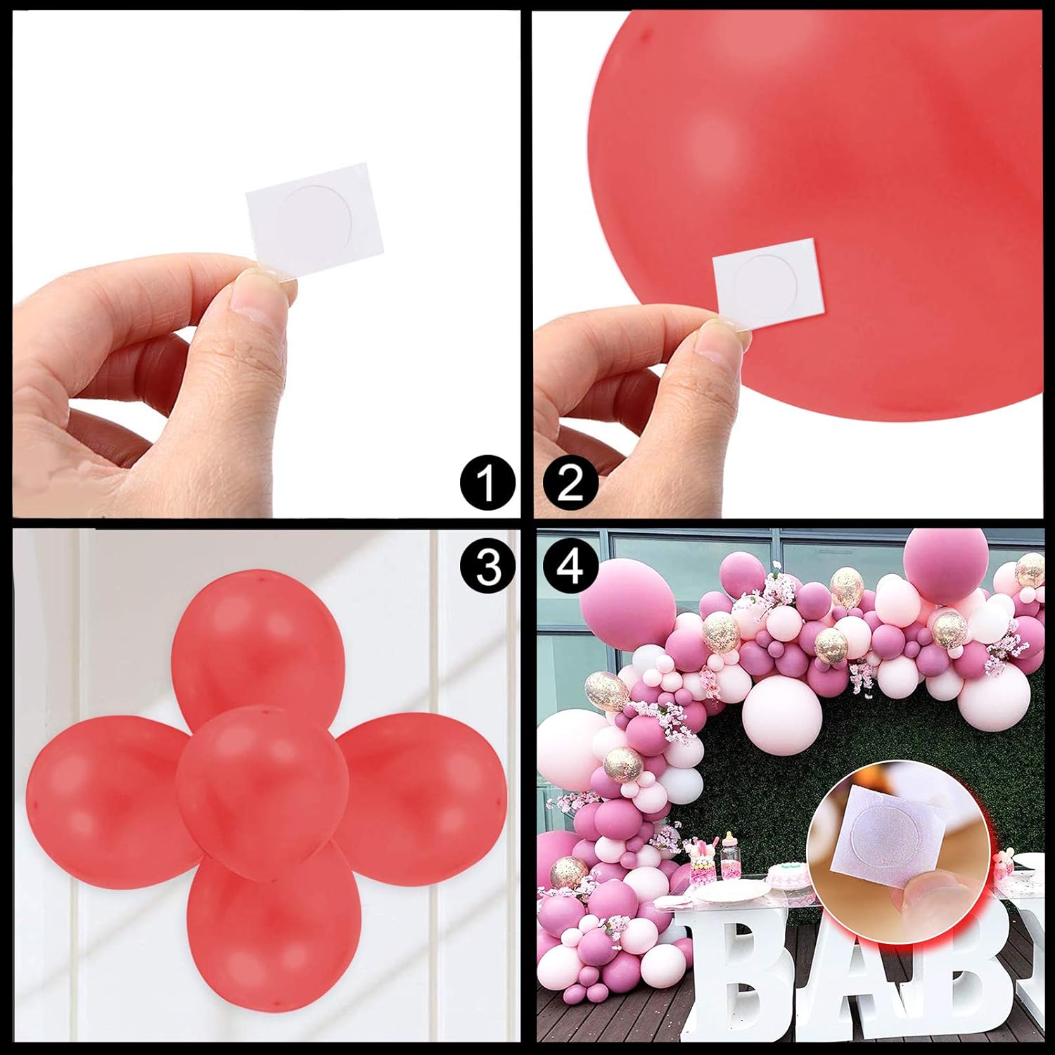 Balloon Arch Points Dots Stickers and Balloon Arch Garland Decorating Strips Kit (4 rolls dots), White - Image 4