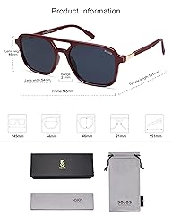 SOJOS Retro Aviator Sunglasses for Women Men,Trendy