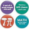 Amazon.com: Funny Math Pinback Buttons/Pins (2.25 inches) Set of 4 ...