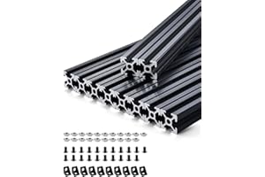 VEVOR 10PCS 39.4in (1000mm) T Slot 2020 Aluminum Extrusion Profile, European Standard Anodized Linear Rail, High-Strength Extruded Aluminum Rail for 3D Printer, CNC Machine DIY, Laser Engraving, Black