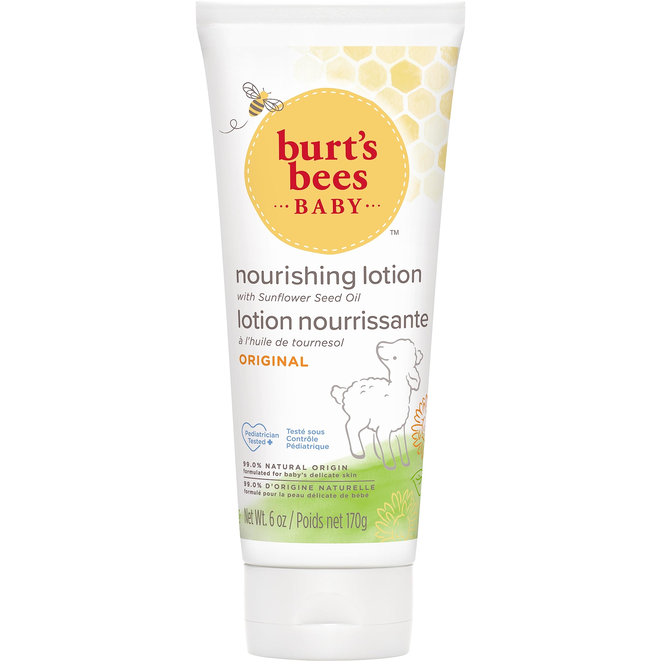 Burt's Bees Baby Lotion, Nourishing Baby Moisturiser, Ultra-Gentle For Delicate Skin & Daily Care, 170 g