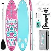 FunWater 8'/10'/10'6"/11'6" Inflatable Stand Up Paddle Board with Premium SUP Paddleboard Accessories, Wide Stable Anti-Slip EVA Deck,Paddle Boards for Adults & Youth of All Skill Levels