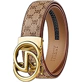 ITIEZY Ratchet Belts for Men - Leather Click Belt for Casual Dress 1 3/8", Mens Adjustable Belt Trim to Fit