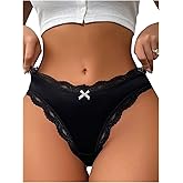 SweatyRocks Women's Satin Silk Lace Hipster Panties Seamless Briefs Underwear Underpant