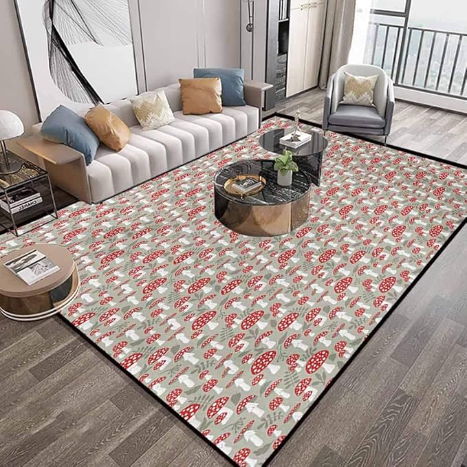 Doodle - Felpudo de piso (152 x 9 pies), diseño de seta de Amanita