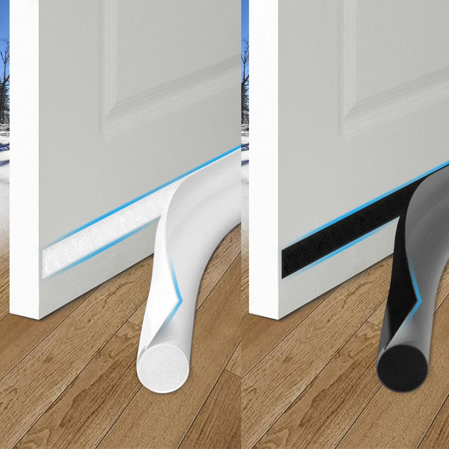 Draft Stoppers - MAXTID Door Draft Stopper 36 Inches White & Grey