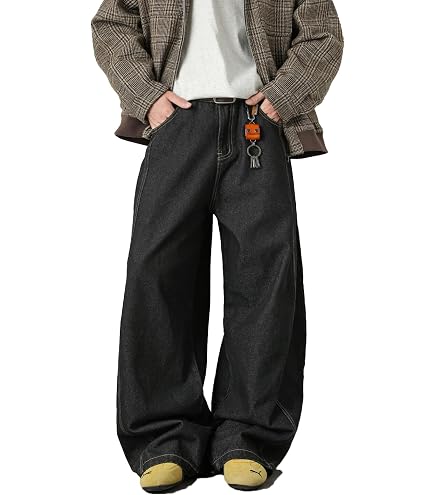 Men Normcore Jeans Grunge Y2k Pants with Pockets Straight Leg