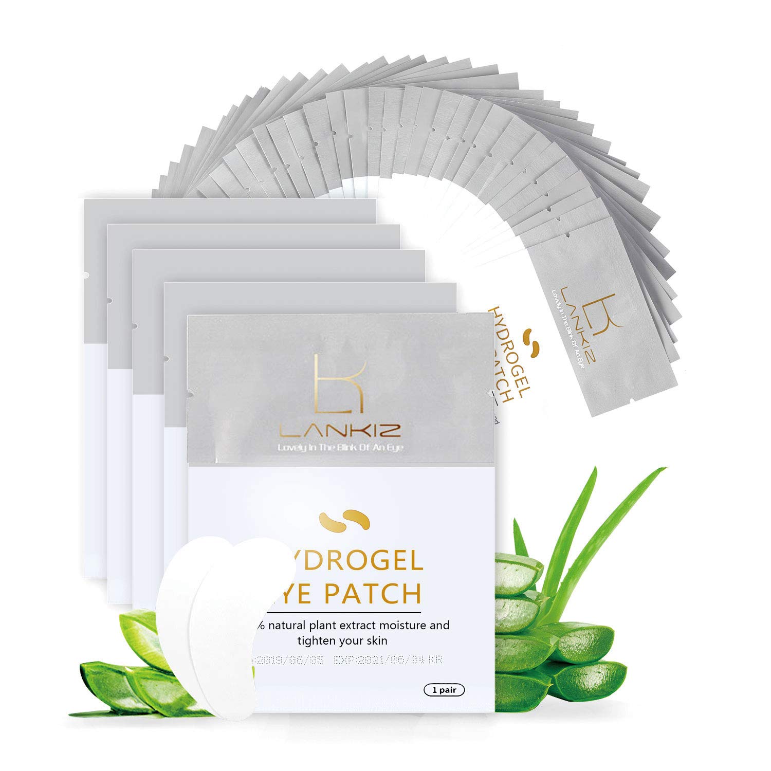 LANKIZ Lashes Eye Gel Pads, 60 Pairs Eyelash Extension Pads Lint Free Under Eye Gel Pads Eyelash Pads Under Eye Gel Patches for Individual Eyelash Extension