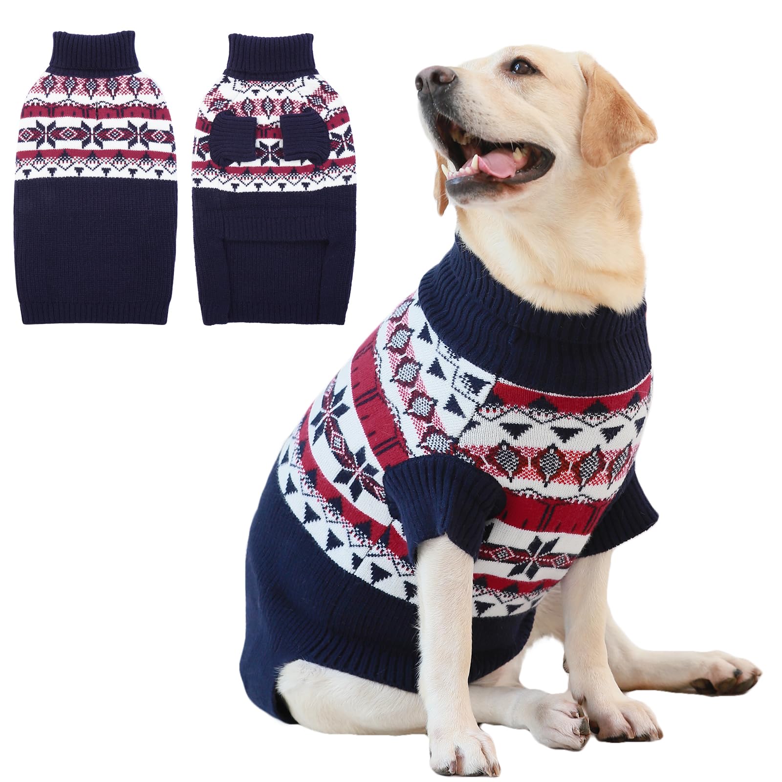 Photo 1 of IECOii Extra Large Dog Sweater,Turtleneck Dog Sweater Larged Size Dogs,5XL Big Pet Christmas Knitwear Winter Clothes for Cold Weather,Girl and Boy Knit Sweatshirt for Great Dane,XXXXX-Large