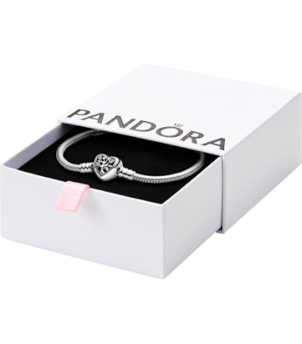 Amazon.com: PANDORA Snake Chain Sterling Silver Bracelet And Heart