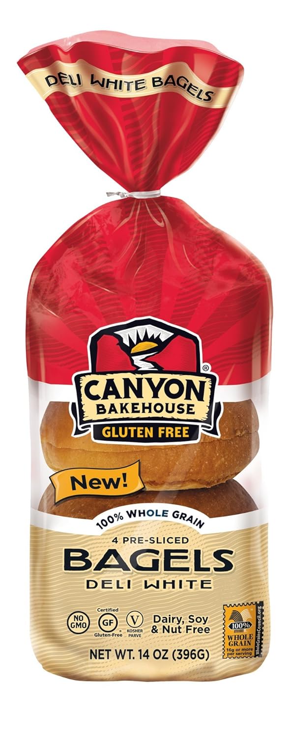 Canyon Bakehouse Gluten-Free Pre-Sliced Deli White Bagels, 14 Ounce