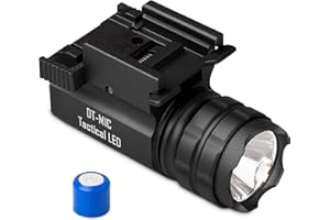 DefendTek Tactical Gun Flashlights - Compact, Rail-Mounted LED Light for Shotgun, Pistol, Rifle and Handgun - Weapon and Gun Accessories - DT-M1C﻿