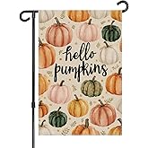 ALEXMACLIST Hello Pumpkin Fall Garden Flag Thanksgiving Decor For Outside,12x18 Inch Double Sided Burlap Seasonal Autumn Small Flags for Outside, Yard Lawn Outdoor Harvest Banner Sign Decoration Fall Yard Decor Outdoor Flag.
