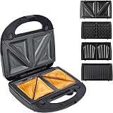 Belaco 4 in 1 Sandwich Maker Panini Waffle Grill Non-Stick Plates