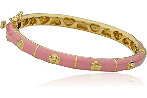 Little Miss Twin Stars Girls Jewelry - 14k Gold-Plated White Bangle Gold Flowers - Hypoallergenic and Nickel Free for Sensitive Skin