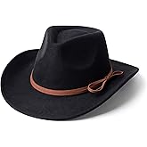 EOGIMI Suede Cowboy Hat for Women and Men Classic Western Cowboy Hats with Wide Brim