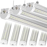 8FT U Shape 125W Integrated LED Tube Light, 6500K Clear White, 20000LM Super Bright, Flush Mount/Hanging, Linkable Shop Lights for Garage Workshop, Plug&Play, 8 Pack